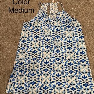 All for Color Blue and White Patterned Dress